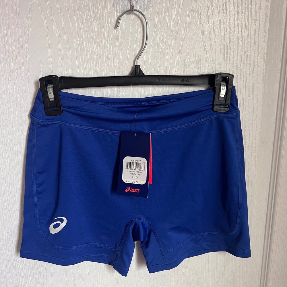 ASICS Blue Volleyball‎ VB Shorts Size L/G Youth 4 Inch Club NWT